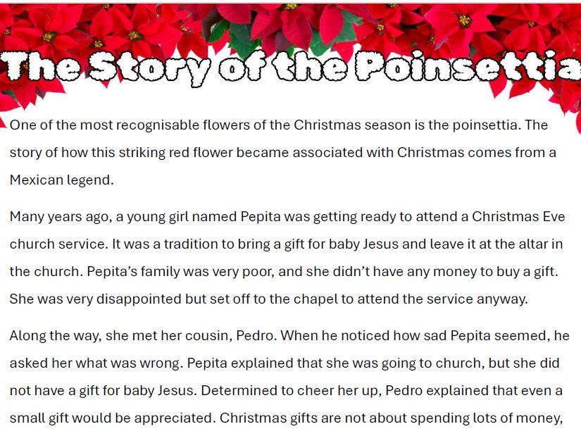 Story of the Poinsettia