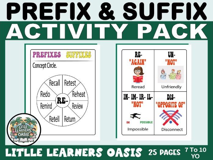 Prefix, Suffix and Root Word Activity Pack
