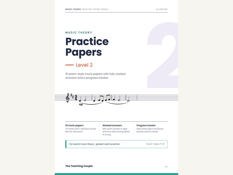 Level 2 Music Theory Practice Papers – Pack B (10 Mock Papers)