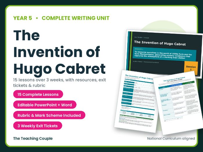 The Invention of Hugo Cabret | Year 5 English Unit | 15 Complete Lessons + Resources + Mark Scheme