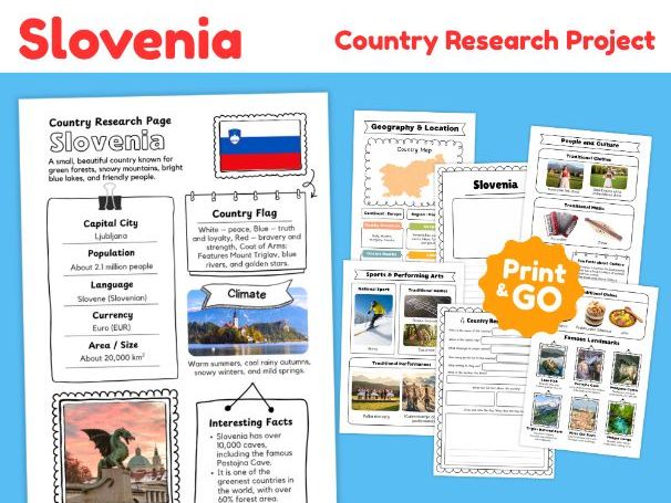Slovenia Country Study Worksheets | Geography & Culture