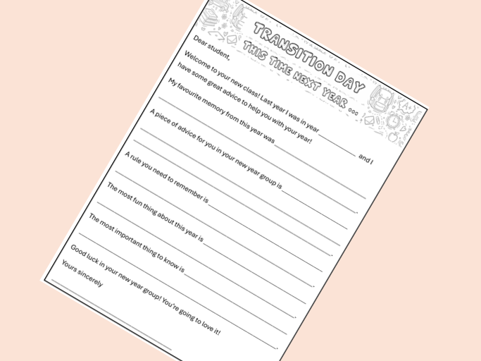 Transition Day Resource- letter to next class