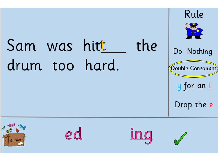 Spelling Rules for -ed and -ing Suffixes (Year 2)