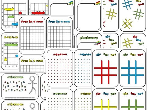 Pen & Paper Games Pack - tic tac toe, squares, battleships, stickman, pictionary, bingo