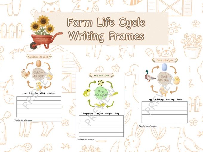 Farm Life Cycle Writing Frames
