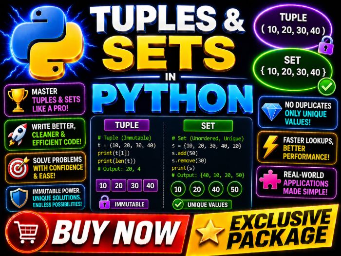 Tuples & Sets in Python |Cambridge A-Level 9618 CS| PPT+Worksheets+Activity + MCQ + Marking Scheme
