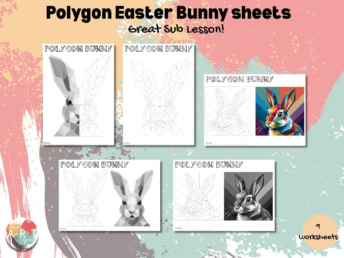 Polygon Easter Bunny sheets Great Sub Lesson!