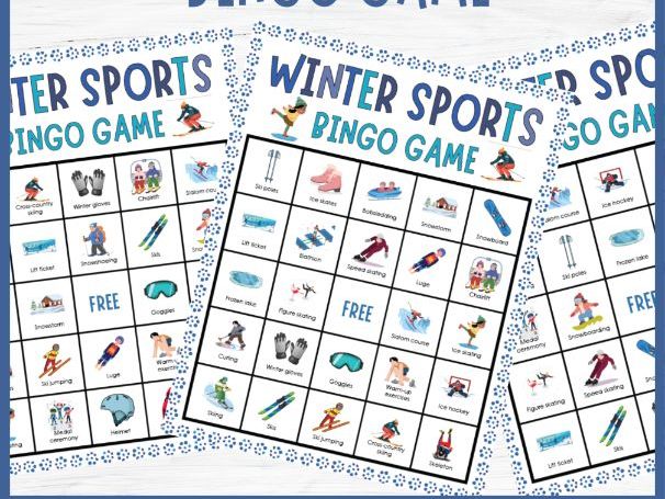 No Prep Winter Sports Bingo Game | Outdoor Cold Weather Seasonal Activities