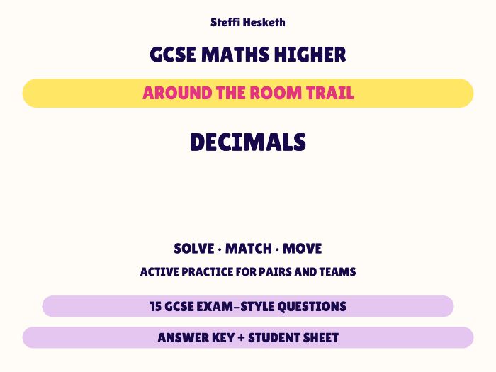 GCSE Higher Maths Decimals | Around the Room Trail