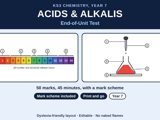 KS3 Chemistry Acids and Alkalis Test