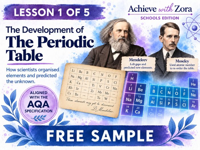 Development of the Periodic Table – Lesson 1 of Unit 3 for AQA GCSE Chemistry (FREE)