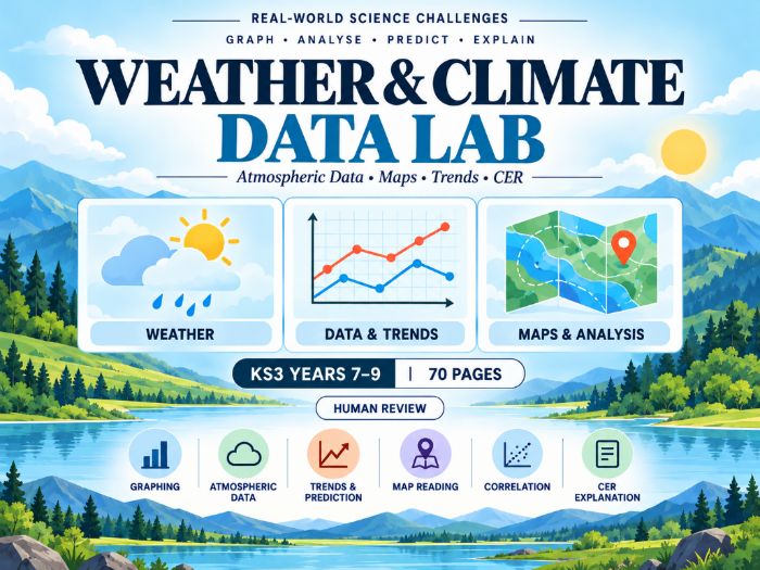 Weather & Climate Data Lab – KS3 Science Worksheets 70 Pages