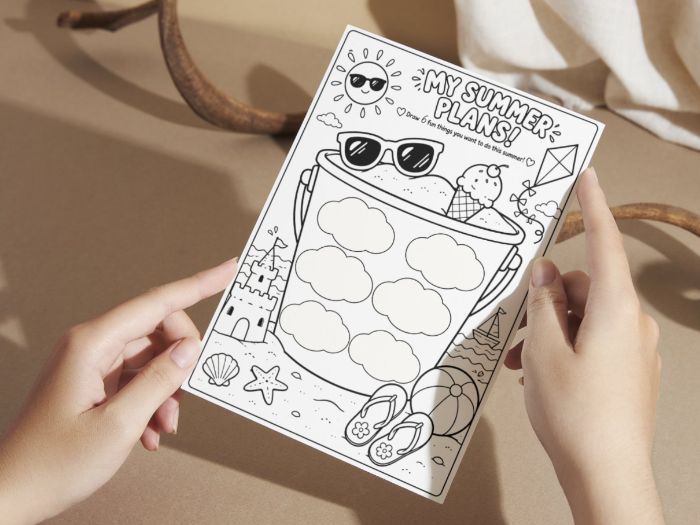 My Summer Plans Bucket | Draw & Color Activity Worksheet