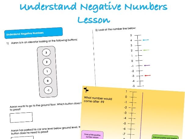 Year 5 Negative Numbers - Understand Negative Numbers Lesson