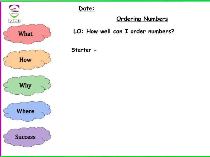 Primary - Ordering Numbers