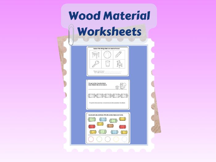 Wood Worksheets | EYFS Science Count & Colour Activities
