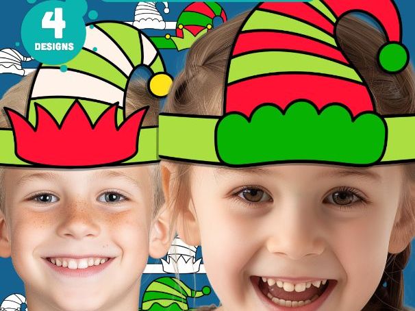 Elf Hat Templates, Printable Hat Craft, Paper Crown Headband