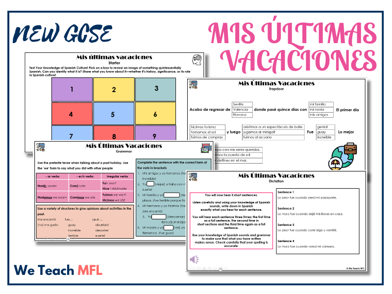 New GCSE - Mis Últimas Vacaciones Complete Unit Pack