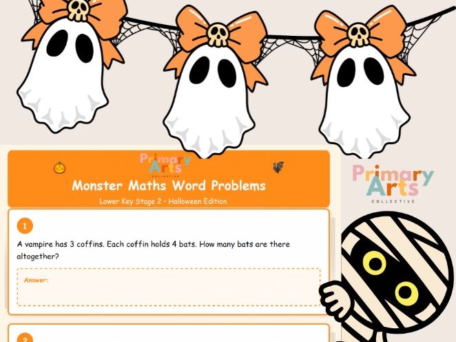 Monster Maths - Halloween Word Problems for Year 3 & 4