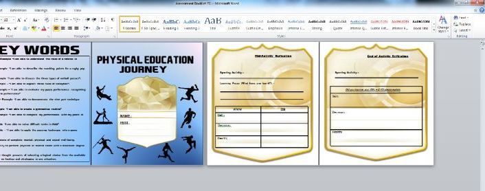 PE ASSESSMENT BOOKLET - KS3 AFL & SUMMATIVE