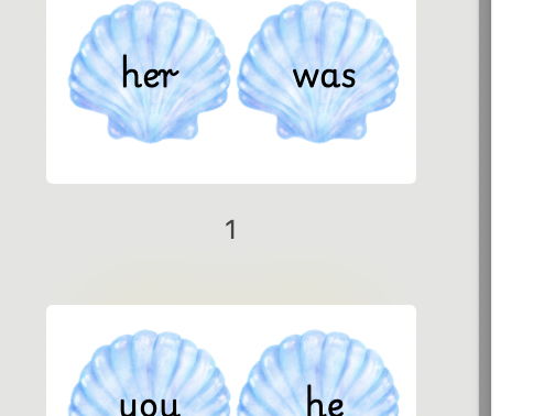 phase 3/basics 3 tricky word shells