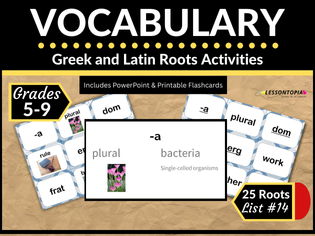 Greek and Latin Roots Vocabulary Activities | List #14 | Prefixes, Suffixes, Word Parts