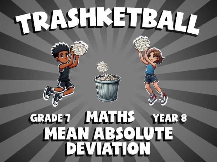 Mean Absolute Deviation TRASHKETBALL Maths Game | No-Prep Year 8 Review Activity