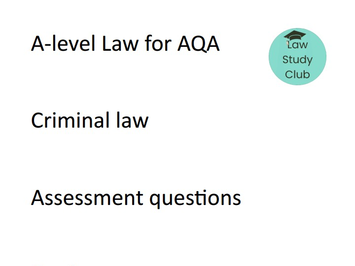 AQA Criminal law mock exam (Year 1)