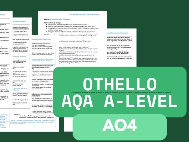 AQA Othello AO4: Love Through Ages - Comparative Textual Analysis