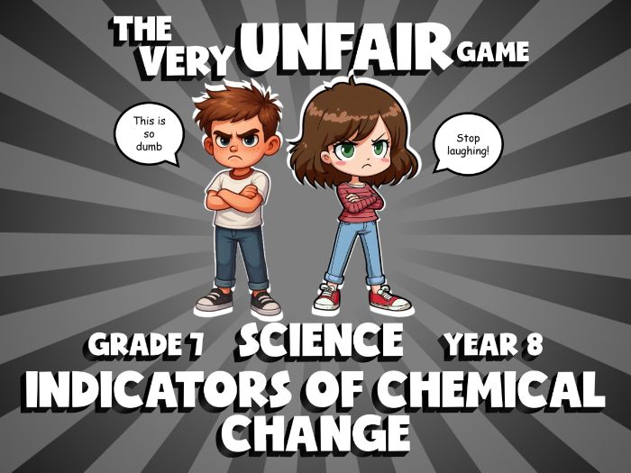 Indicators of Chemical Change VERY UNFAIR GAME | No-Prep Year 8 Science Review Activity