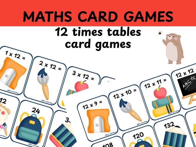 12 times tables fun card games