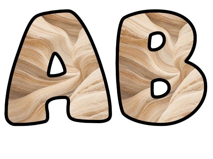 Sandstone Swirl Texture Bubble Letters | Geography Topic Bulletin Board Letters