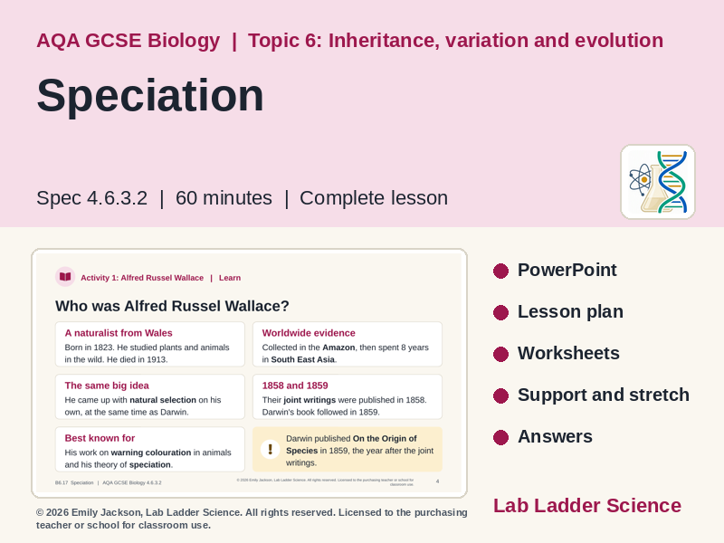 B6-17 Speciation & Wallace: AQA GCSE Biology