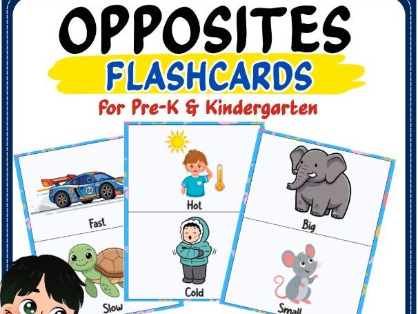 Opposites Flashcards | Antonyms Vocabulary Cards for KS1 English
