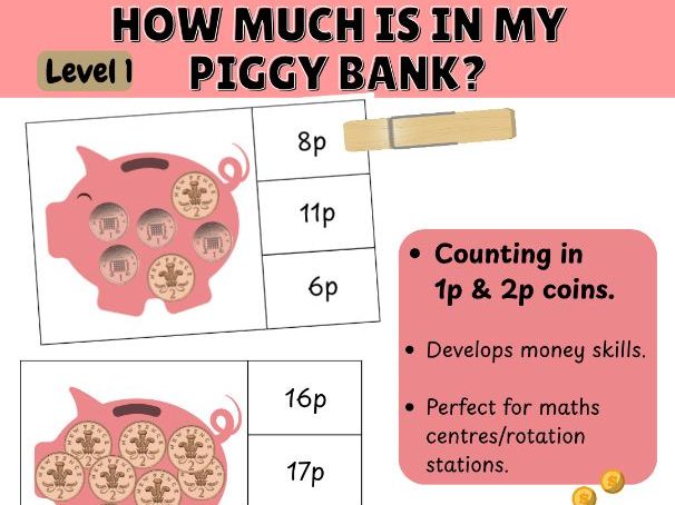 Counting 1p & 2p Coins | British Money Game
