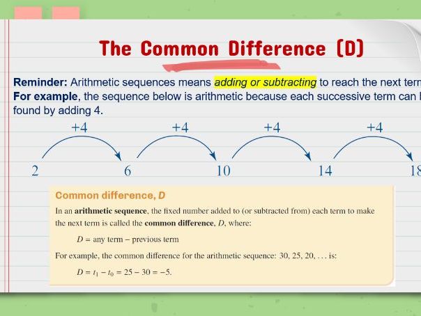 VCE General Math - Sequences & Finance - Lesson 3 PPT - Arithmetic Sequences