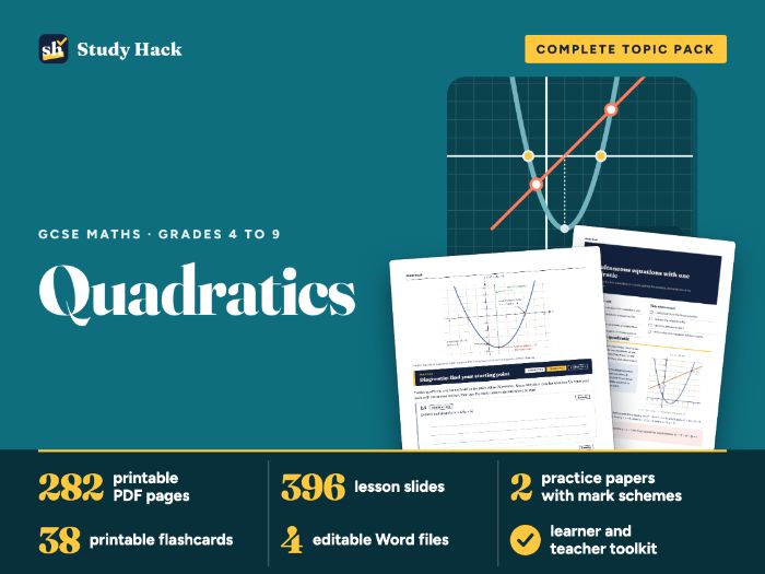 GCSE Maths Quadratics: AQA-style workbook, practice papers and lessons