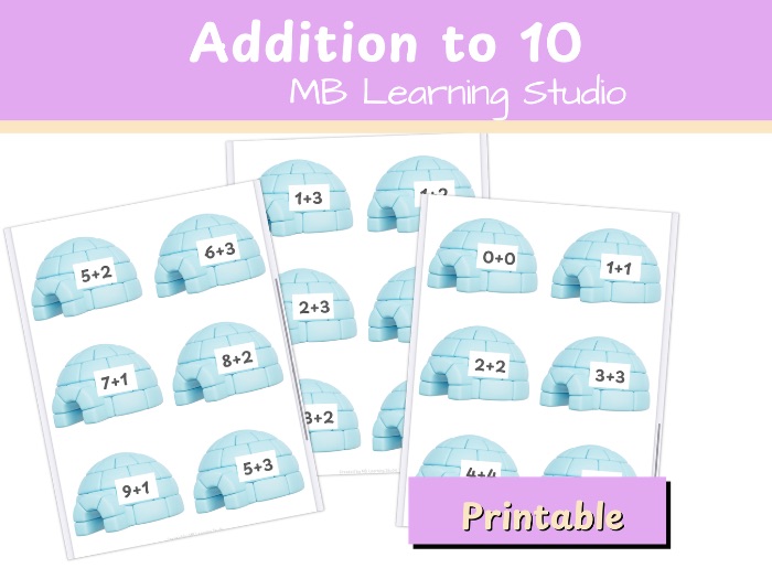 Winter Addition to 10 Activity