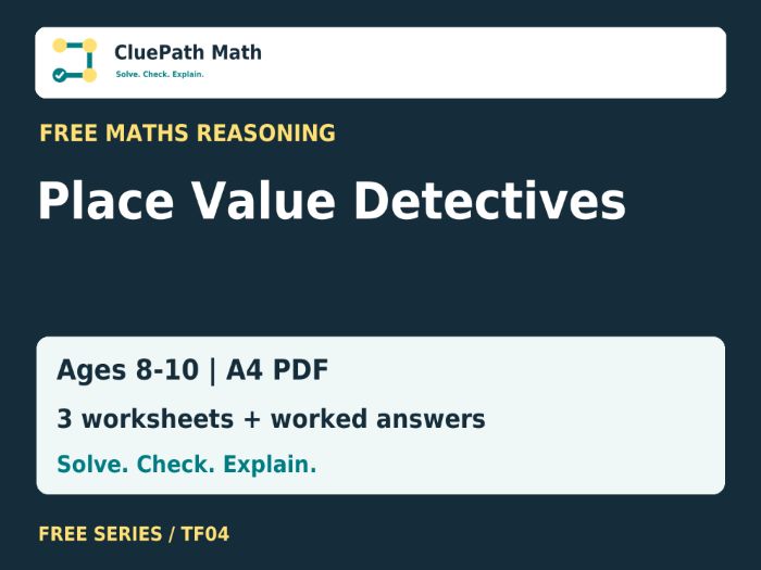 Place Value Detective Puzzles - Free
