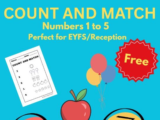 Count and Match Numbers 1-5 Math Activity
