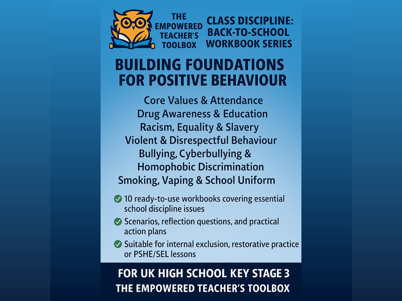 Behaviour Workbook Bundle KS3 book 1- 10