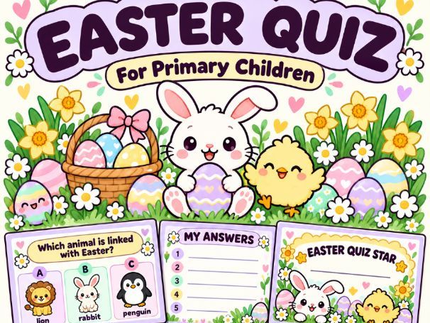 Easter Quiz for Primary Children | PowerPoint, Answer Sheet & Certificate