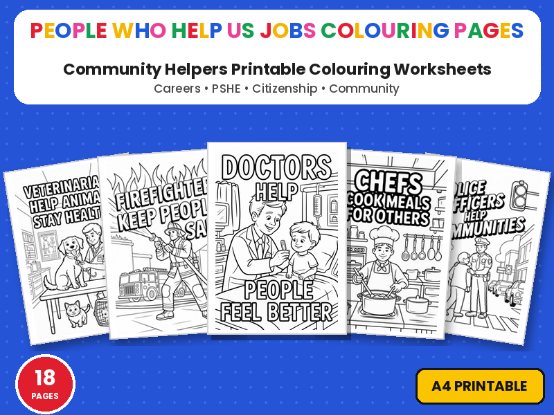 People Who Help Us Jobs Colouring Pages | Printable Colouring Page Worksheets | Community Helpers