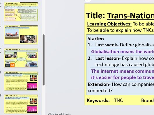 Geography KS3 Globalisation SOW- Whole module (11 lessons) including assessment & feedback lesson