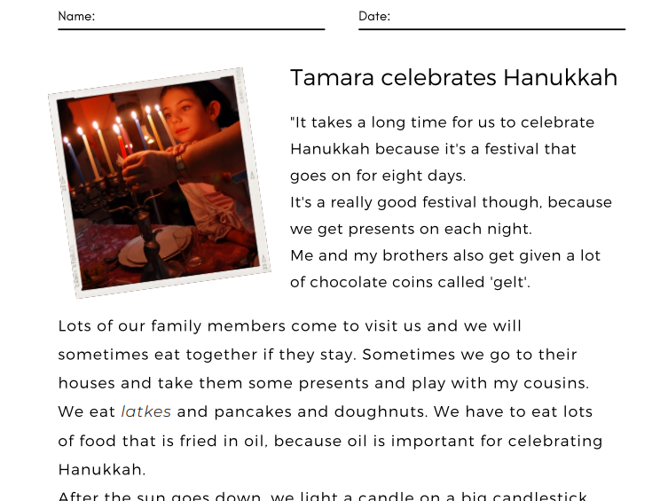 Tamara Celebrates Hanukkah