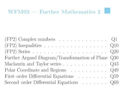 Pearson IAL Mathematics - Further Pure Mathematics 2 - Question By Topic