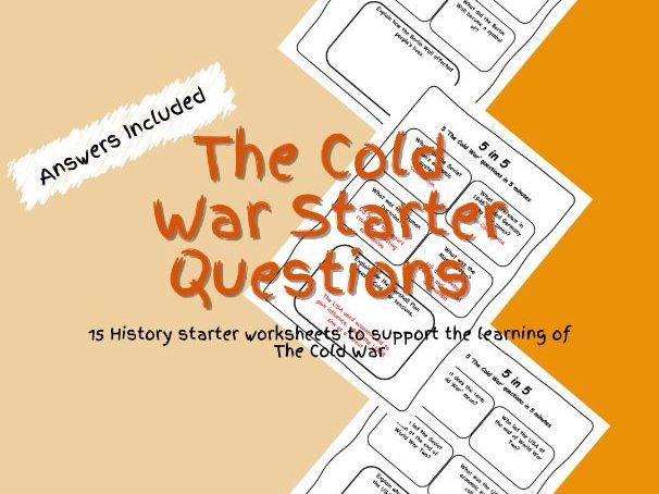 History The Cold War Starter Questions Worksheets PDF