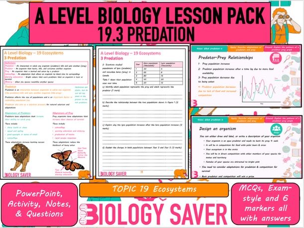 A Level Bio Lesson - 19.3 Predation