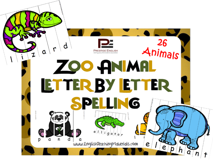 Zoo Animals Letter by Letter Spelling