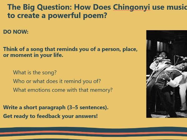 Kayo Chingonyi Poetry-Entire Scheme of Work